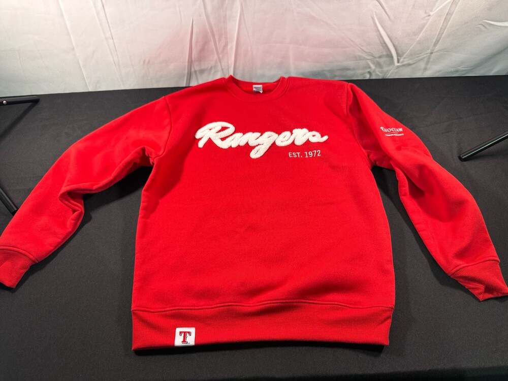 Texas Rangers Choctaw Casinos & Resorts Chenille Crewneck Sweatshirt